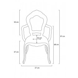 Krzesło glamour przezroczyste KING ARM