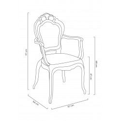 Krzesło glamour przezroczyste KING ARM