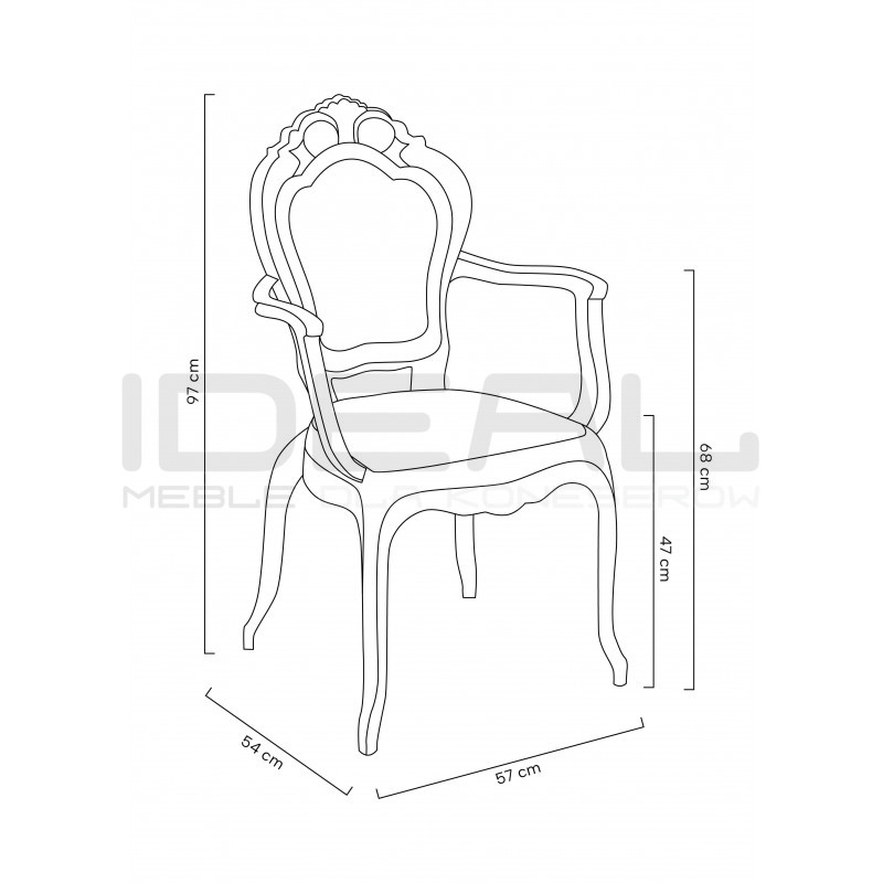 Krzesło glamour przezroczyste KING ARM