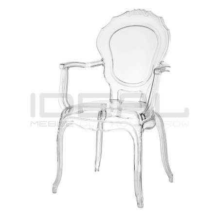 Krzesło glamour przezroczyste KING ARM