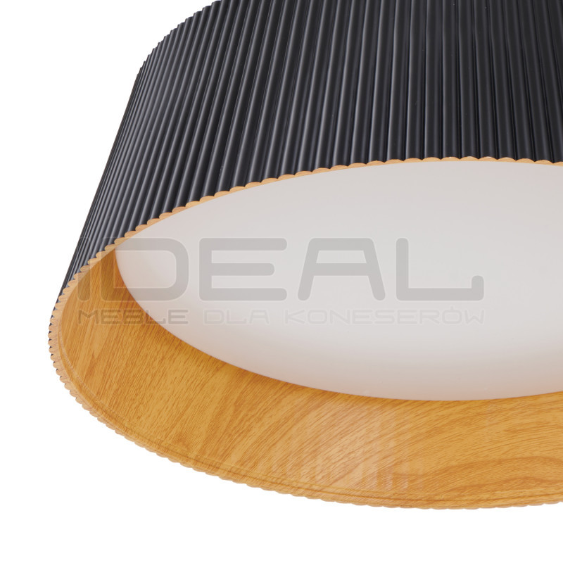 Lampa LED FRILL – Czarna i biała ryflowana lampa wisząca