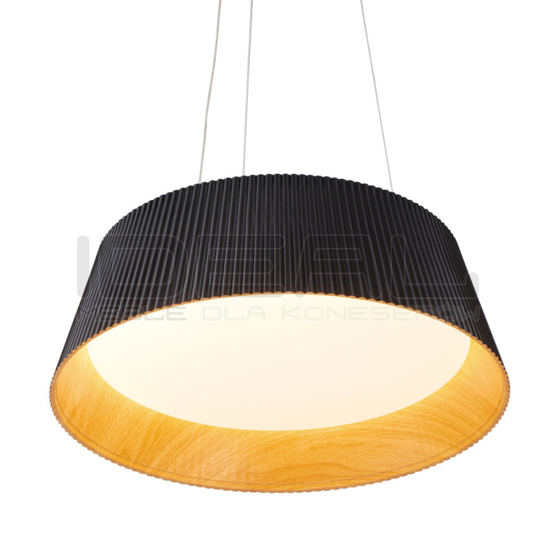 Lampa LED FRILL – Czarna i biała ryflowana lampa wisząca