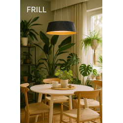 Lampa LED FRILL – Czarna i biała ryflowana lampa wisząca