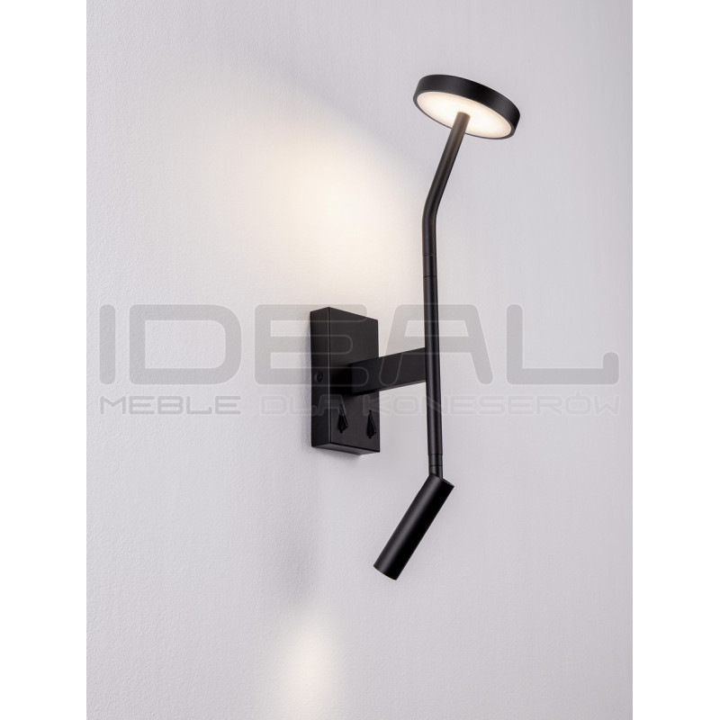 Lampa ścienna z włącznikiem czarna Liora | IdealMeble.pl