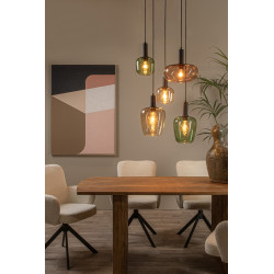 Kolorowa lampa wisząca szklana Litur 5 | IdealMeble.pl