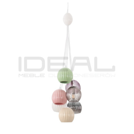 Lampa wisząca z kolorowymi kloszami Farve 7 | IdealMeble.pl
