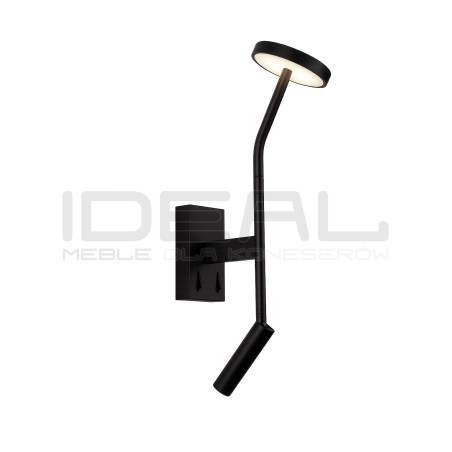 Lampa ścienna z włącznikiem czarna Liora | IdealMeble.pl