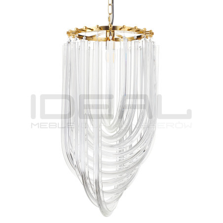 Lampa wisząca kryształowa złota glamour Wave Murano L | IdealMeble.pl