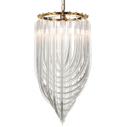 Lampa wisząca kryształowa złota glamour Wave Murano L | IdealMeble.pl