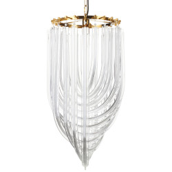 Lampa wisząca kryształowa złota glamour Wave Murano L | IdealMeble.pl