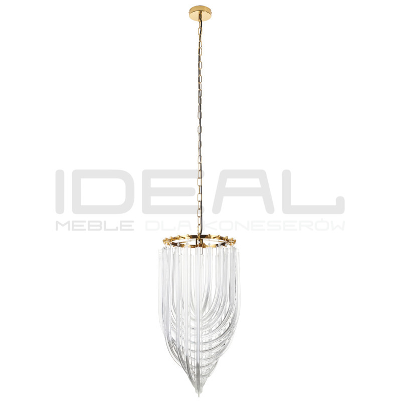 Lampa wisząca kryształowa złota glamour Wave Murano L | IdealMeble.pl