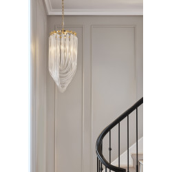 Lampa wisząca kryształowa złota glamour Wave Murano L | IdealMeble.pl