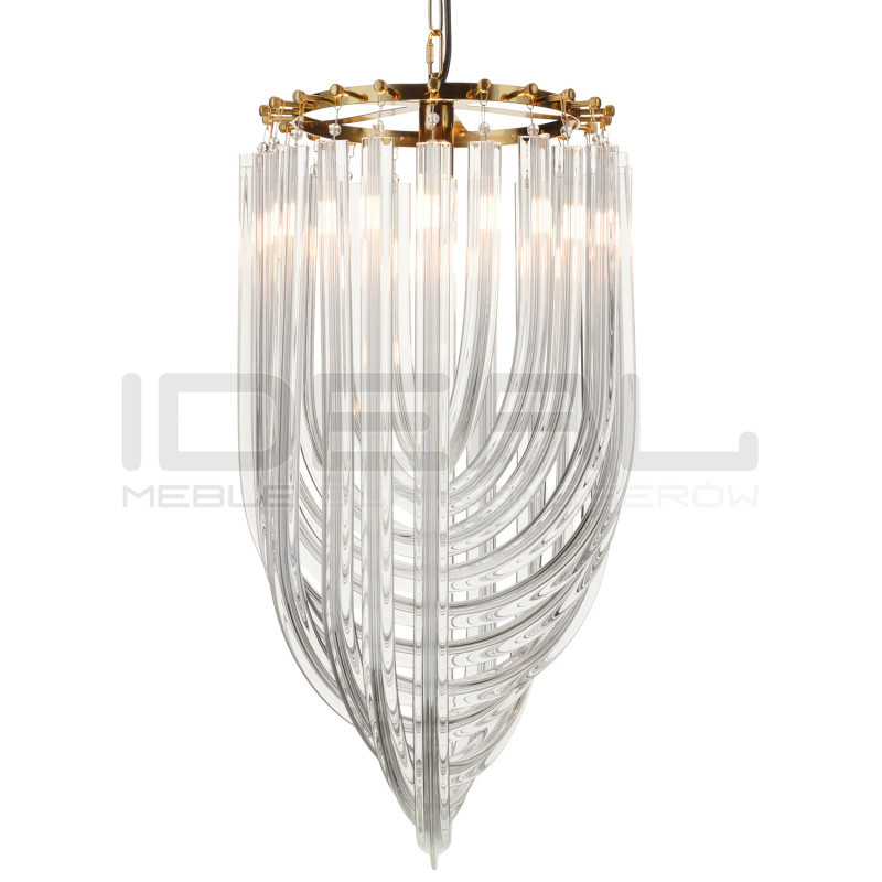 Lampa wisząca kryształowa złota Wave Murano S | IdealMeble.pl