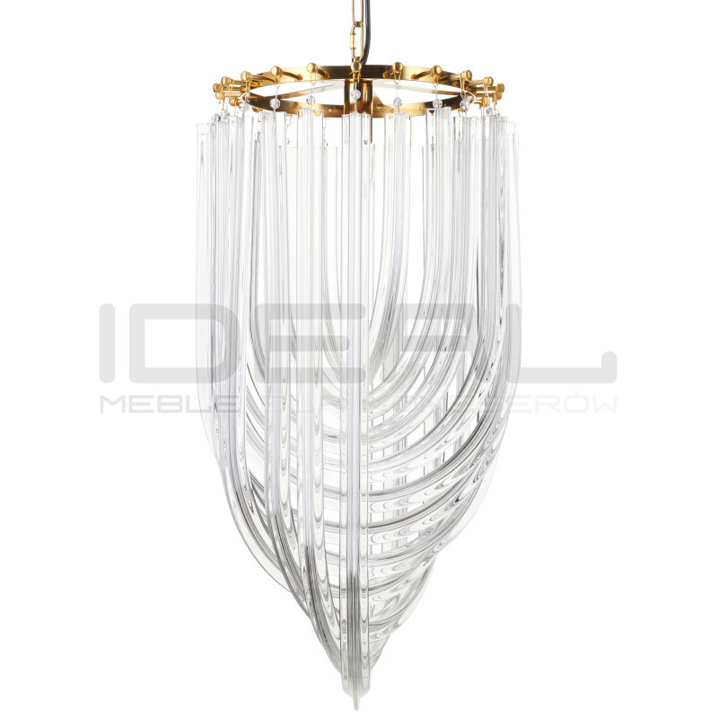 Lampa wisząca kryształowa złota Wave Murano S | IdealMeble.pl
