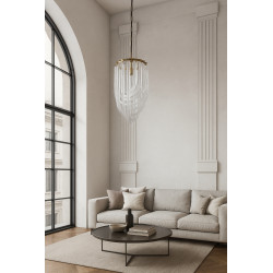 Lampa wisząca kryształowa złota Wave Murano S | IdealMeble.pl