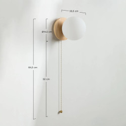 Kinkiet glamour ORO złoty z wyłącznikiem sznurkowym