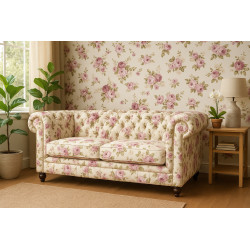 Sofa Chesterfield Lady kwiaty 3 os.