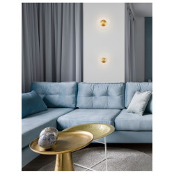 Kinkiet szklany okrągły złoty Onil 16 w stylu glamour | IdealMeble.pl