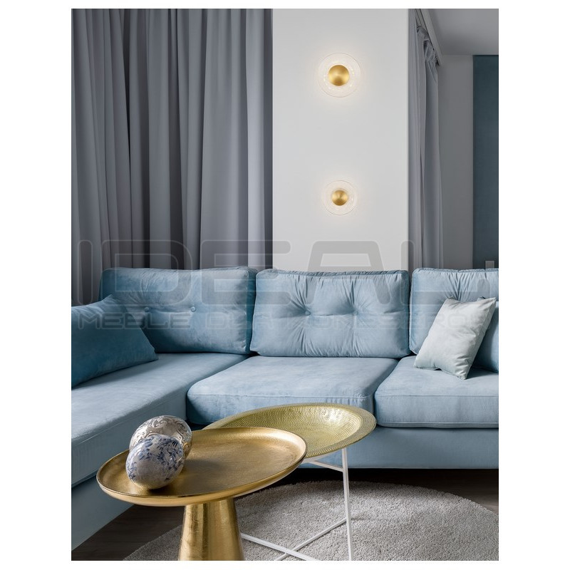 Kinkiet szklany okrągły złoty Onil 16 w stylu glamour | IdealMeble.pl