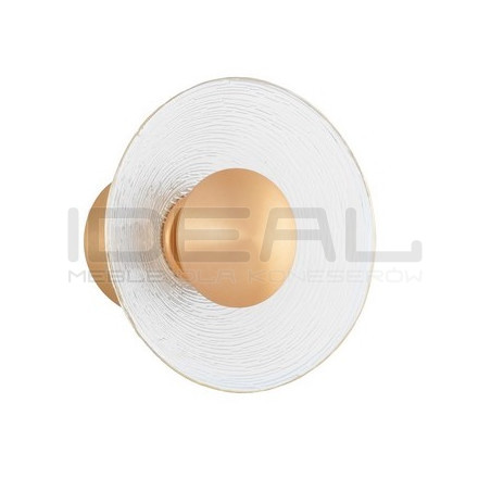 Szklany kinkiet okrągły złoty Onil 20 w stylu glamour | IdealMeble.pl