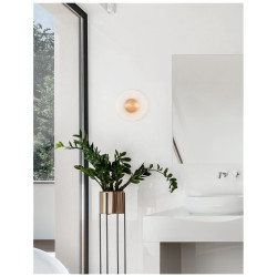 Szklany kinkiet okrągły złoty Onil 20 w stylu glamour | IdealMeble.pl