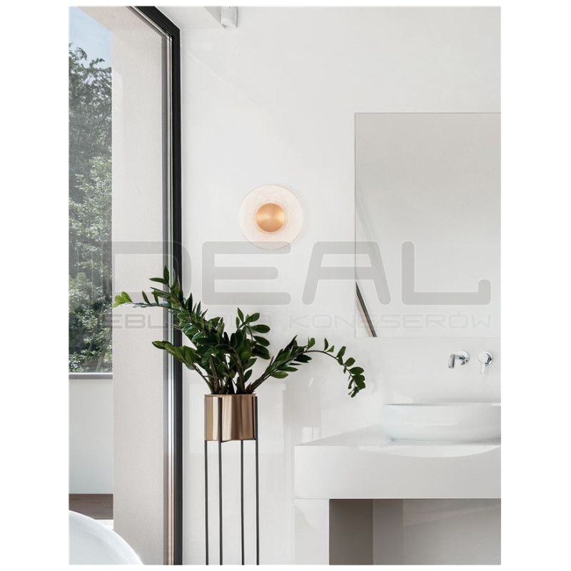 Szklany kinkiet okrągły złoty Onil 20 w stylu glamour | IdealMeble.pl