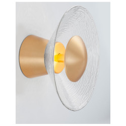 Szklany kinkiet okrągły złoty Onil 20 w stylu glamour | IdealMeble.pl