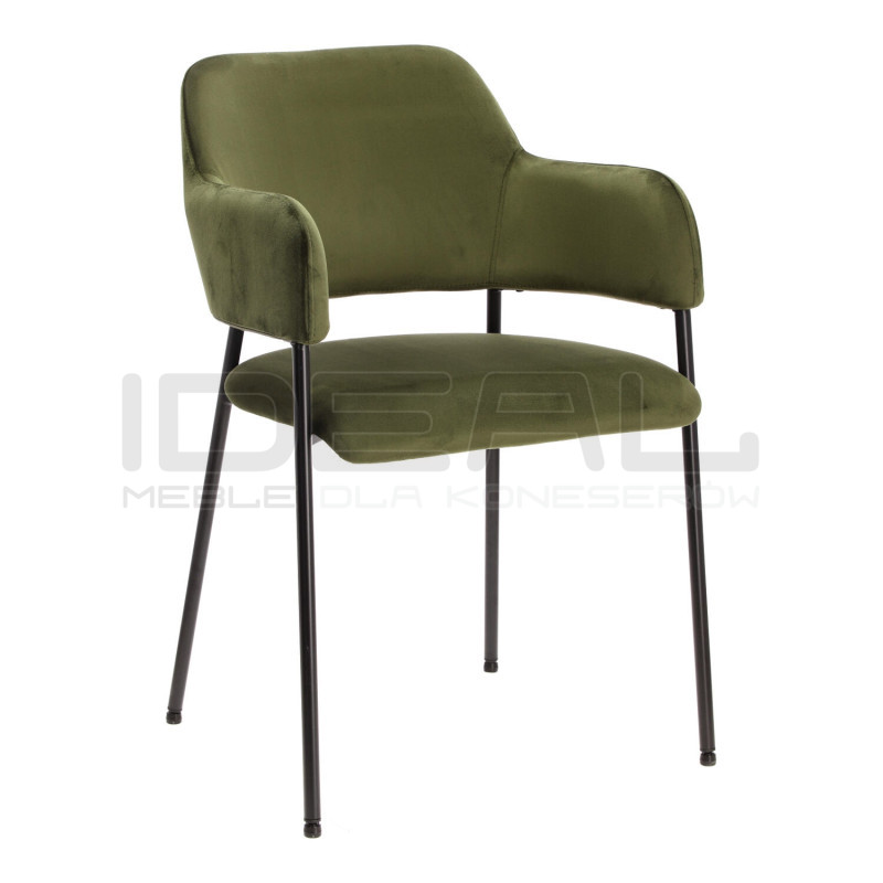 Krzesło z podłokietnikami czarne Prometeusz czarne nogi