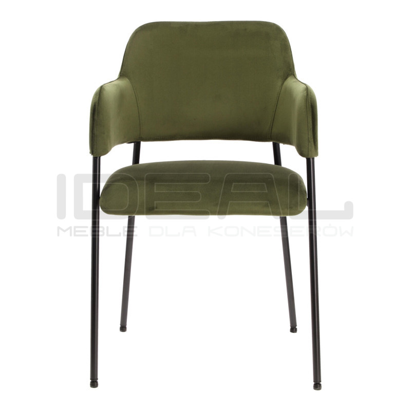 Krzesło z podłokietnikami czarne Prometeusz czarne nogi