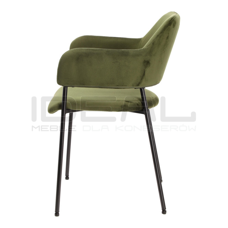 Krzesło z podłokietnikami czarne Prometeusz czarne nogi