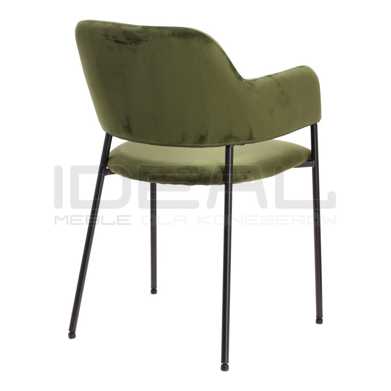 Krzesło z podłokietnikami czarne Prometeusz czarne nogi