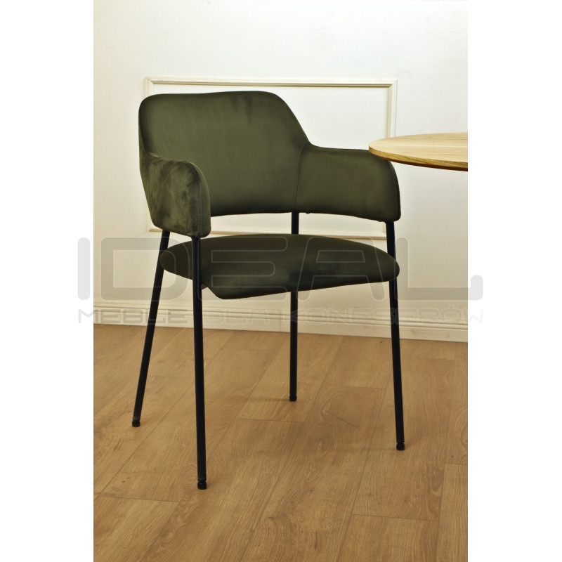 Krzesło z podłokietnikami czarne Prometeusz czarne nogi