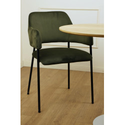 Krzesło z podłokietnikami czarne Prometeusz czarne nogi