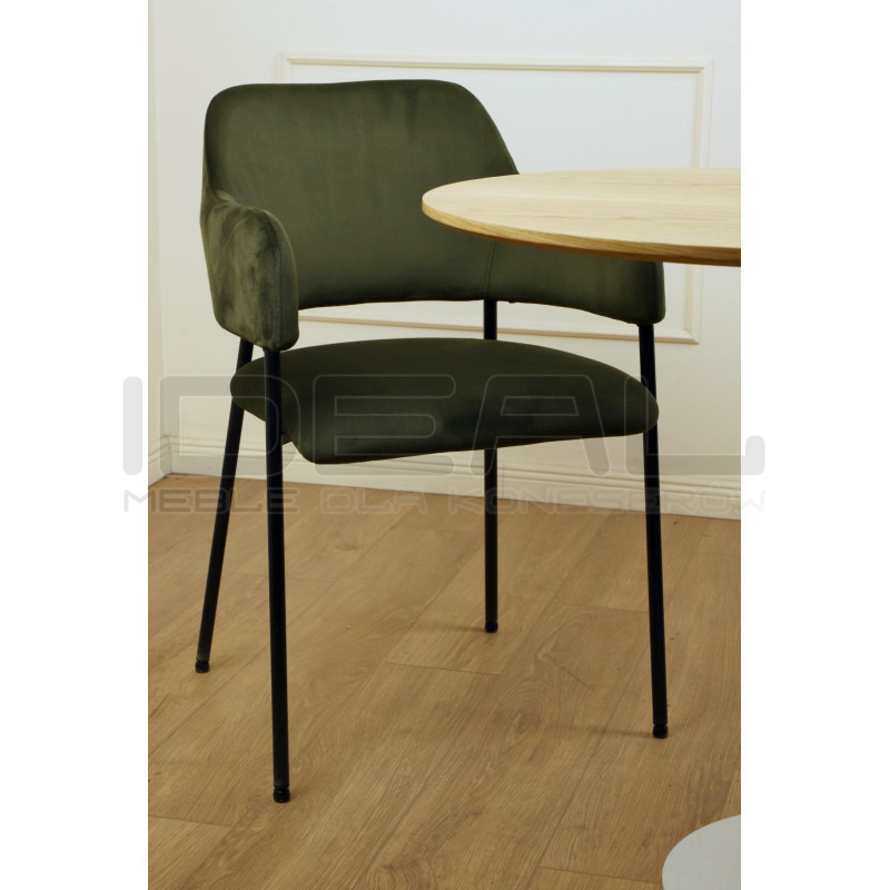 Krzesło z podłokietnikami czarne Prometeusz czarne nogi