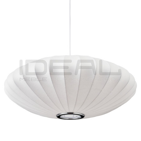 Biała lampa z materiałowym kloszem SILK FLAT w stylu japandi