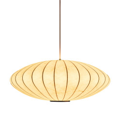 Biała lampa z materiałowym kloszem SILK FLAT w stylu japandi