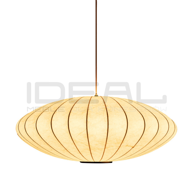 Biała lampa z materiałowym kloszem SILK FLAT w stylu japandi