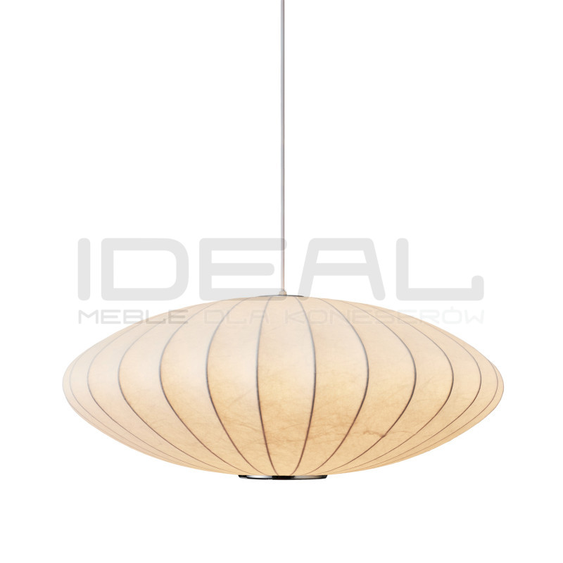 Biała lampa z materiałowym kloszem SILK FLAT w stylu japandi