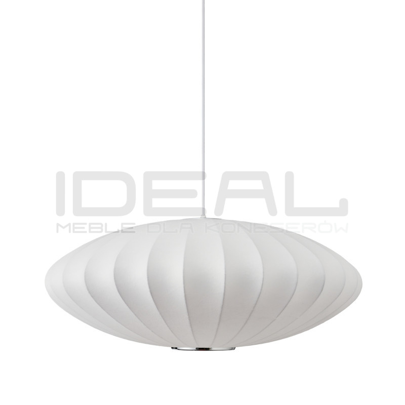 Biała lampa z materiałowym kloszem SILK FLAT w stylu japandi