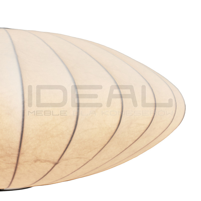 Biała lampa z materiałowym kloszem SILK FLAT w stylu japandi