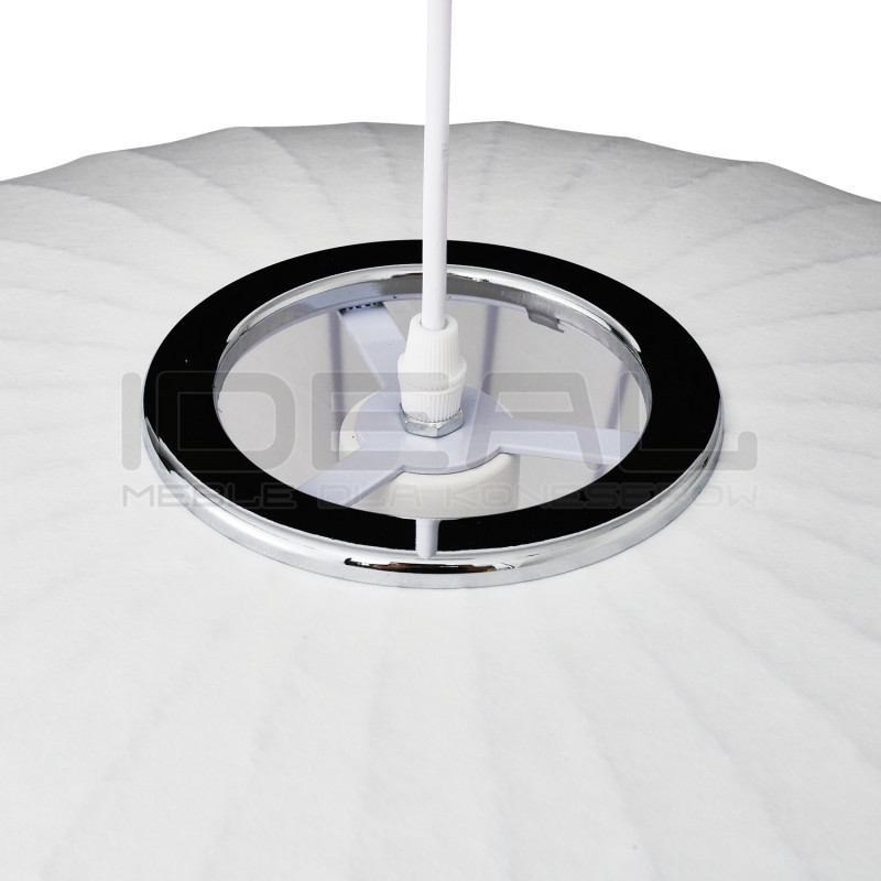 Biała lampa z materiałowym kloszem SILK FLAT w stylu japandi