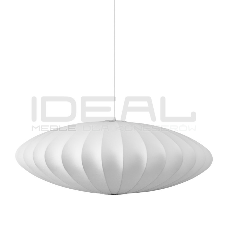 Biała lampa z materiałowym kloszem SILK FLAT w stylu japandi