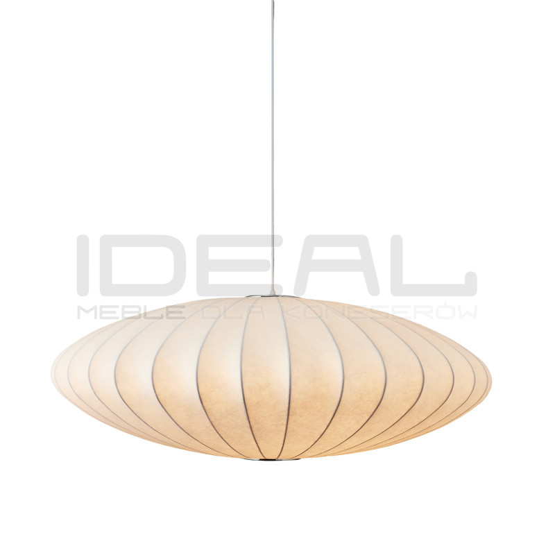 Biała lampa z materiałowym kloszem SILK FLAT w stylu japandi