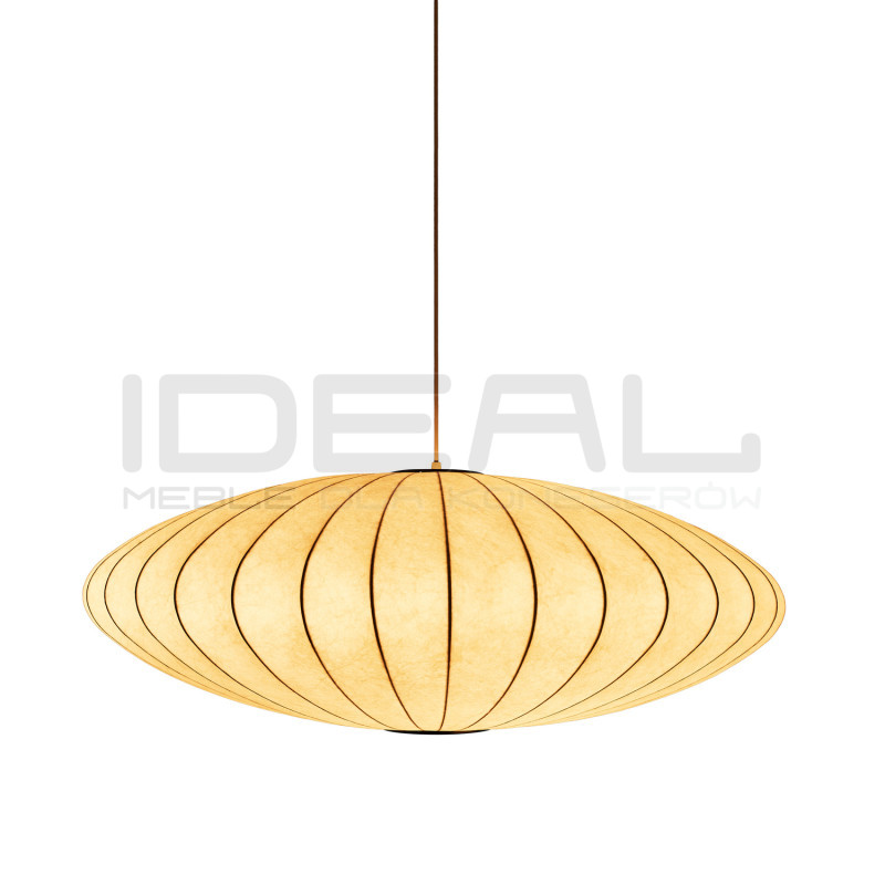 Biała lampa z materiałowym kloszem SILK FLAT w stylu japandi