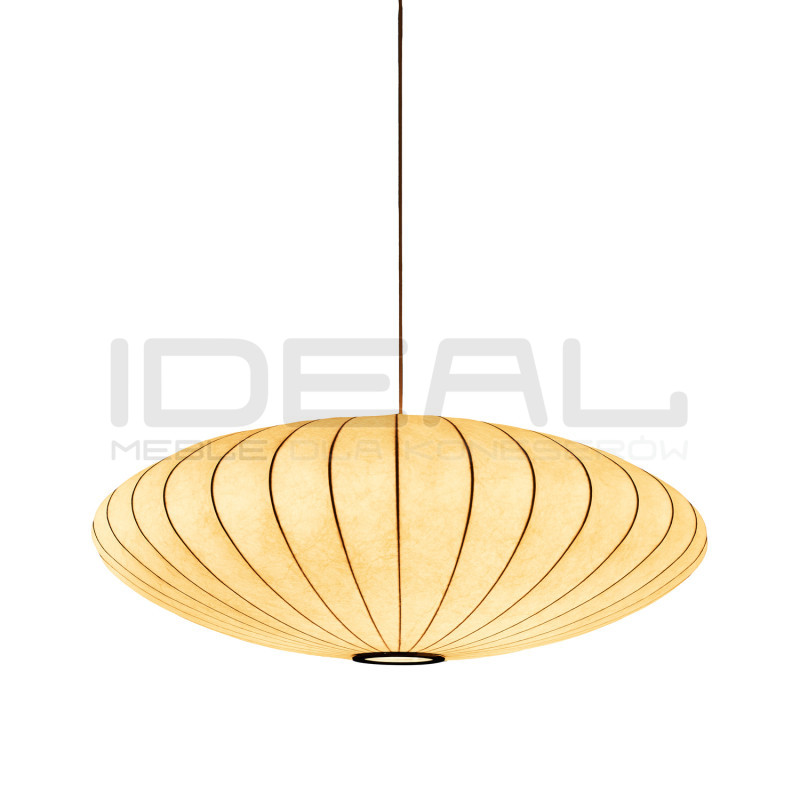 Biała lampa z materiałowym kloszem SILK FLAT w stylu japandi