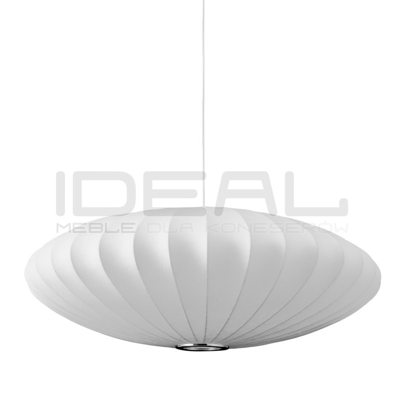 Biała lampa z materiałowym kloszem SILK FLAT w stylu japandi