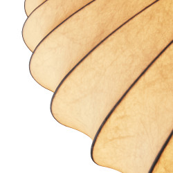 Biała lampa z materiałowym kloszem SILK FLAT w stylu japandi