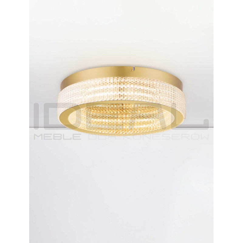 Plafon Meryl LED 40 – złota lampa sufitowa z akrylu i metalu