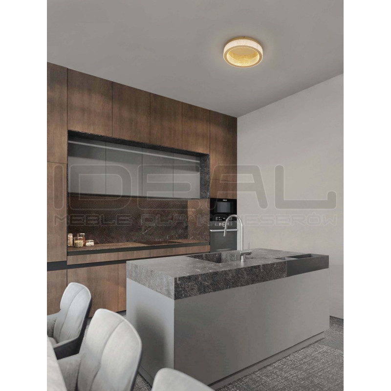 Plafon Meryl LED 40 – złota lampa sufitowa z akrylu i metalu