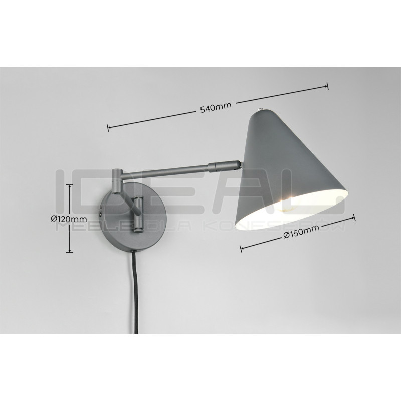 Kinkiet Tytus z ruchomym ramieniem – lampka nocna morelowa